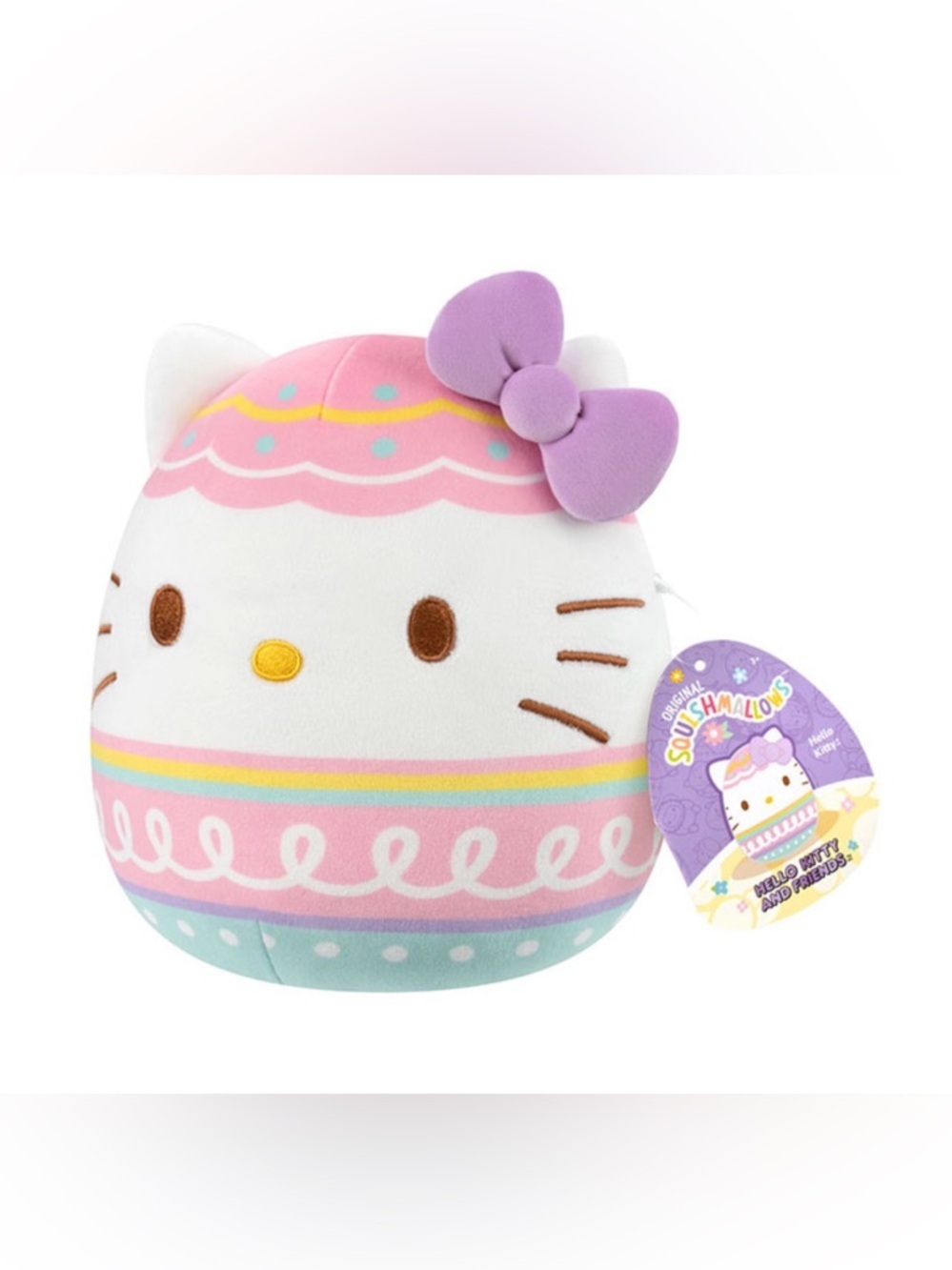 Hello Kitty Easter Egg Squishmallow with Purple Bow! 8” - Picture 2 of 5
